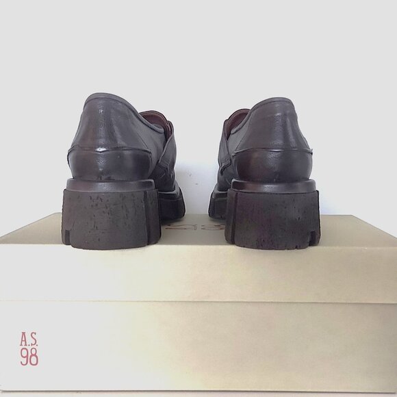 AS98 Lug Sole Slip On Handmade Leather Loafers - Size 39 (US 8.5) - Picture 6 of 8